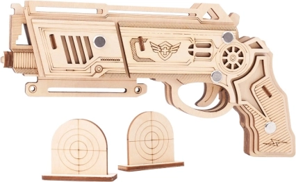 Ξύλινο 3D παζλ Όπλο με λαστιχάκια Falcon