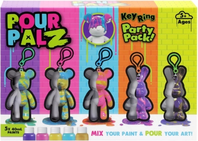 Pour Palz αρκουδάκι – δημιουργικό σετ pour painting για μπρελόκ (5 τεμ.)