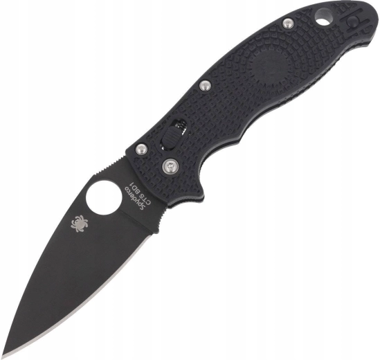 Αναδιπλούμενο μαχαίρι Spyderco Manix 2 Lightweight Black, μαύρη επίστρωση DLC, λαβή FRN 8,6 cm