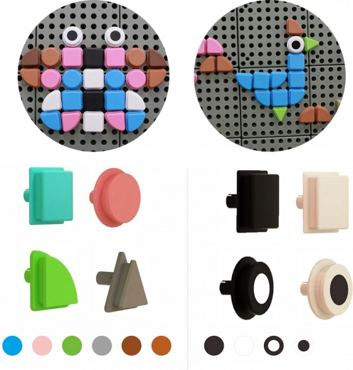Masterkidz σετ καρφιτσών σε σχήμα γεωμετρικών σχημάτων 64 τεμ. για πίνακες STEM