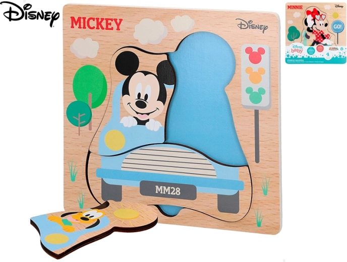 Ξύλινο παζλ DISNEY Mickey και Minnie για τα μικρότερα παιδιά (4 κομμάτια)
