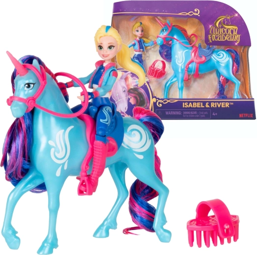 Unicorn Academy Isabel και River – φιγούρα κοριτσιού με μονόκερο και αξεσουάρ