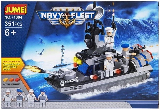 Κατασκευαστικό σετ Jumei Navy Fleet – στρατιωτικό σκάφος, 351 κομμάτια - 1 τεμάχιο