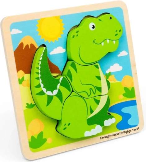 Bigjigs Toys ξύλινο ένθετο παζλ t-rex