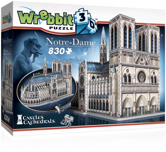 3D παζλ καθεδρικός ναός Notre‑Dame από τη WREBBIT, 830 κομμάτια