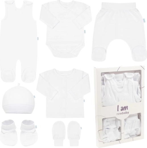 Βρεφικό σετ για το μαιευτήριο New Baby I AM λευκό, μέγεθος 62