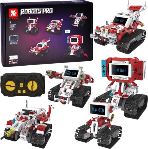 Robots Pro κατασκευαστικό σετ ρομπότ 5σε1 με τηλεχειριστήριο και οθόνη LED