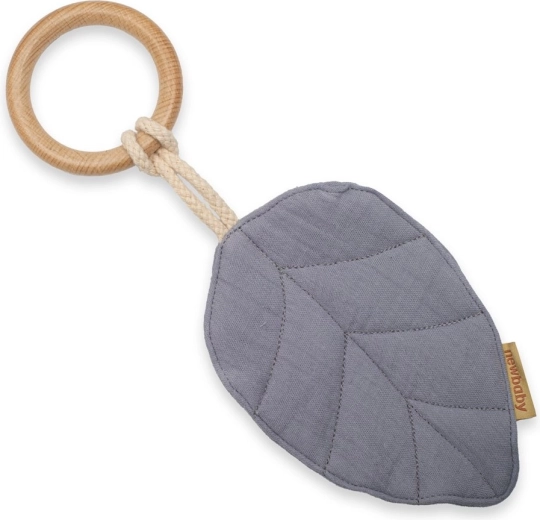 Παιδικό μασητικό με μουσελίνα New Baby Leaf γκρι