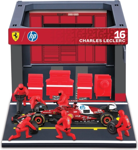 Bburago Formula Racing F1 σετ Pit Pass Ferrari SF-25 (2025) Charles Leclerc 1:43