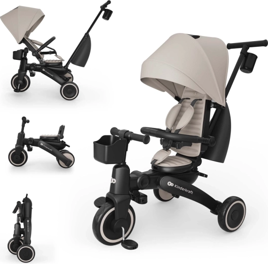 Kinderkraft jazz 3 πτυσσόμενο τρίκυκλο beige