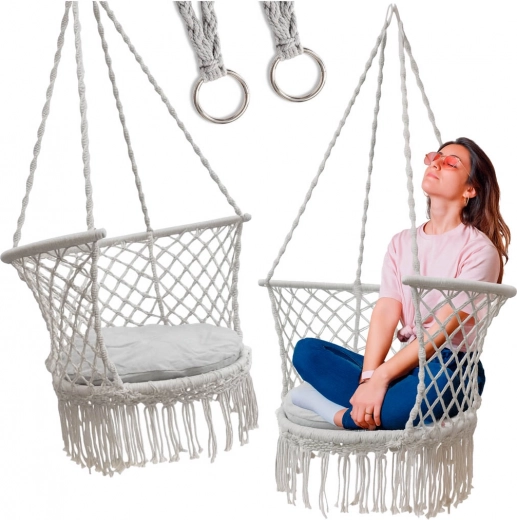 Κήπινη κούνια φωλιά με πλάτη γκρι 80 cm 150 kg