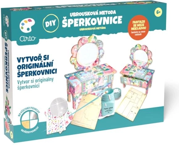 Arto diy ξύλινη κοσμηματοθήκη – τεχνική χαρτοπετσέτας (decoupage)