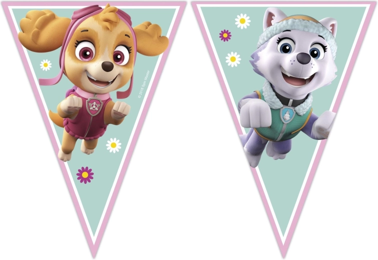 Paw Patrol γιρλάντα με σημαιάκια Skye και Everest (9 σημαιάκια) - 1 τεμάχιο