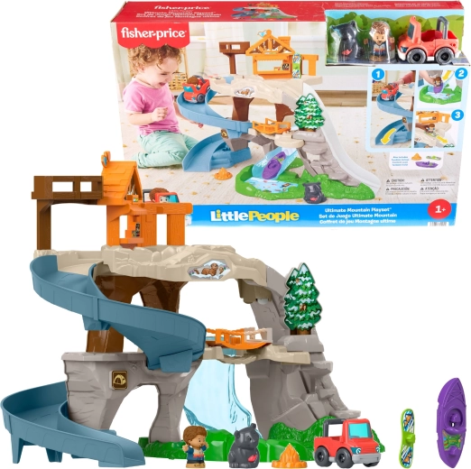 Fisher-Price Little People μεγάλη ορεινή περιπέτεια – σετ παιχνιδιού με πίστα και τσουλήθρα