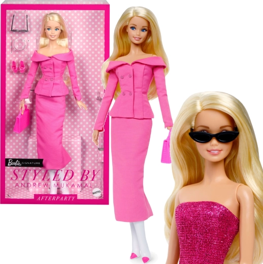 Mattel Barbie Signature συλλεκτική κούκλα deluxe σε ροζ σετ Day to Night, styled by Andrew Mukamal