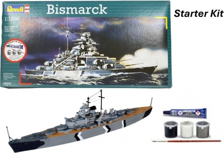 Revell Starter Kit Bismarck 1:1200 – σετ εκκίνησης μοντέλου θωρηκτού