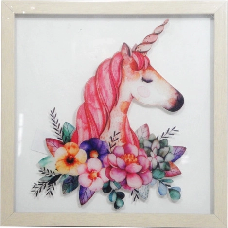 Πίνακας με μονόκερο σε κορνίζα 30 × 30 cm