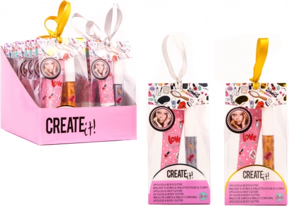 Λιπ γκλος και γκλίτερ σώματος CREATE IT! ασημί και χρυσό