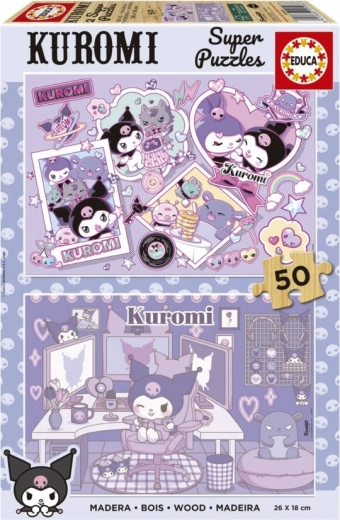 Ξύλινο παζλ Educa Kuromi 2×50 κομμάτια