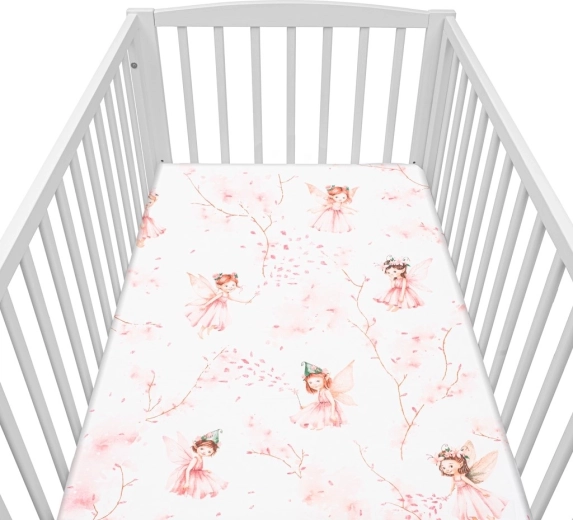 Βαμβακερό σεντόνι κούνιας New Baby Νεράιδες 120 × 60 cm