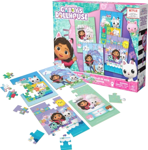 Ξύλινα παζλ Gabby’s Dollhouse – 4 παζλ