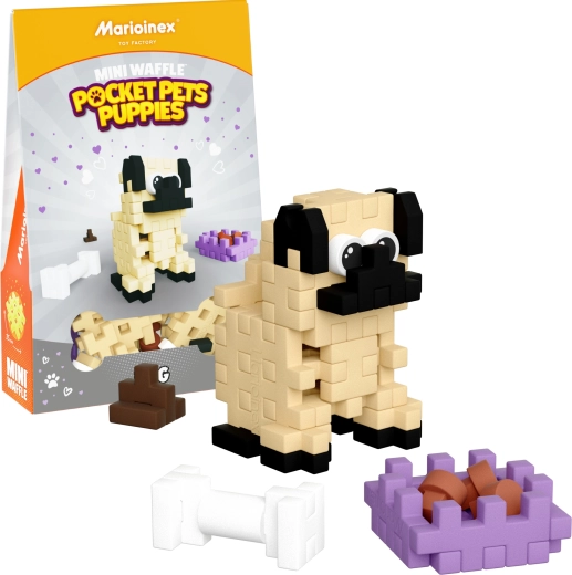 Κατασκευαστικό σετ Mini Waffle Pocket Pets – κουτάβι παγκ (mops) από τη Marioinex