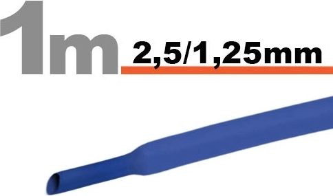 Μπλε θερμοσυστελλόμενος σωλήνας 2,5/1,25 mm