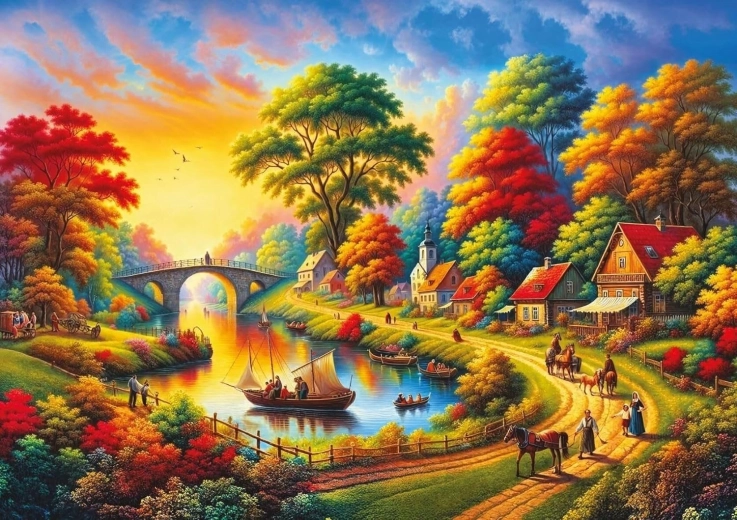 Art Puzzle φεστιβάλ δίπλα στο ποτάμι – παζλ 1500 κομμάτια