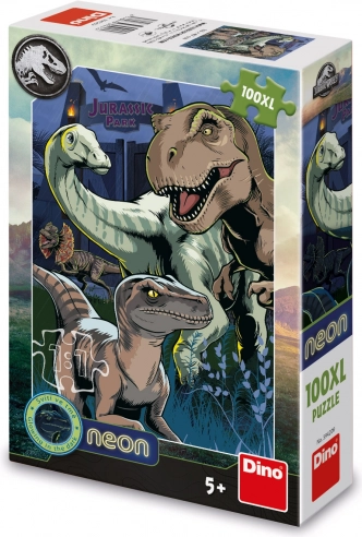 Παζλ με θέμα τον Jurassic World - 100 XL κομμάτια νέον