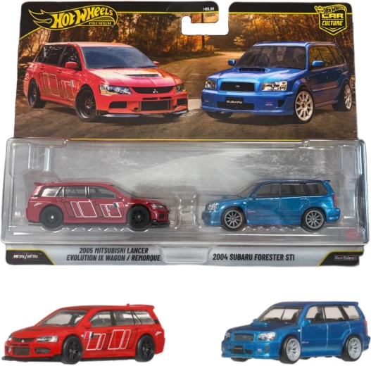 Hot Wheels Premium διπλό σετ – 2004 Subaru Forester STI και 2005 Mitsubishi Lancer Evolution