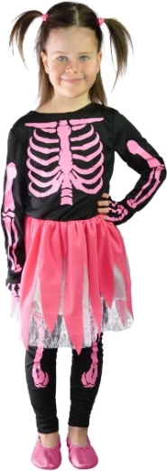 Παιδική στολή ροζ σκελετού Halloween S