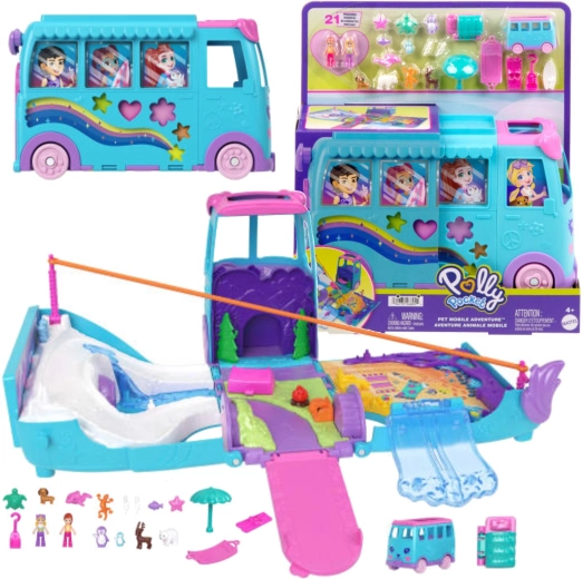 Polly Pocket όχημα ταξιδιωτικής περιπέτειας με 2 κούκλες και αξεσουάρ