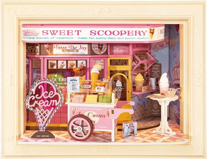 RoboTime 3D ξύλινο παζλ σε κορνίζα Sweet Scoopery παγωτατζίδικο