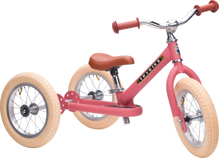 Παιδικό ποδήλατο ισορροπίας Trybike 2σε1 τρίκυκλο/ποδήλατο ισορροπίας ροζ ματ