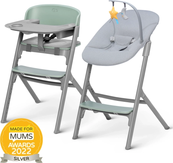 Kinderkraft Select σετ καρεκλάκι φαγητού Livy Olive Green + ρηλάξ Calmee
