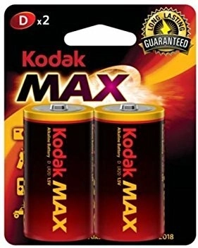 Αλκαλικές μπαταρίες Kodak Alkaline Max D 1,5 V, 2 τεμ.