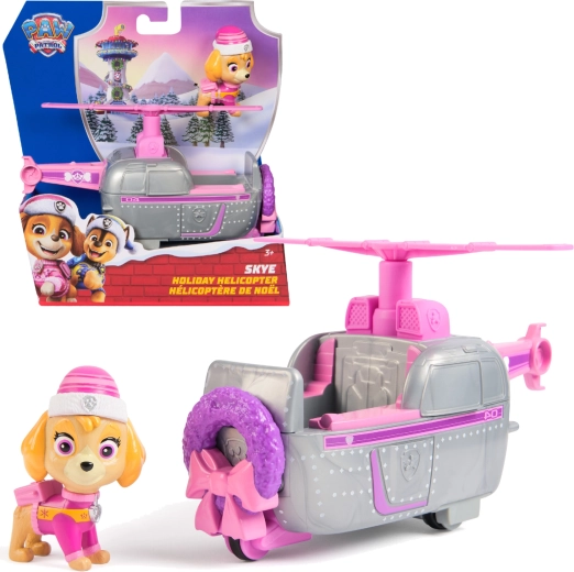 PAW Patrol χριστουγεννιάτικο ελικόπτερο με φιγούρα Skye