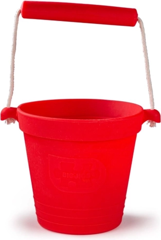 Σιλικονούχος κουβαδάκι παραλίας Bigjigs Toys – κόκκινο