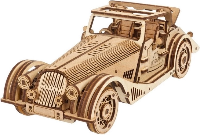 Ugears 3D ξύλινο μηχανικό παζλ σπορ αυτοκίνητο Rapid Mouse