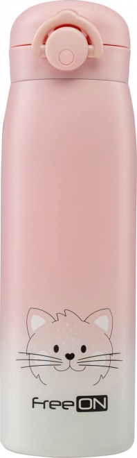 Θερμός FreeON ροζ 480 ml