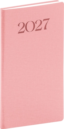 Notique ημερολόγιο τσέπης Biella 2027 ροζ 9 × 15,5 cm