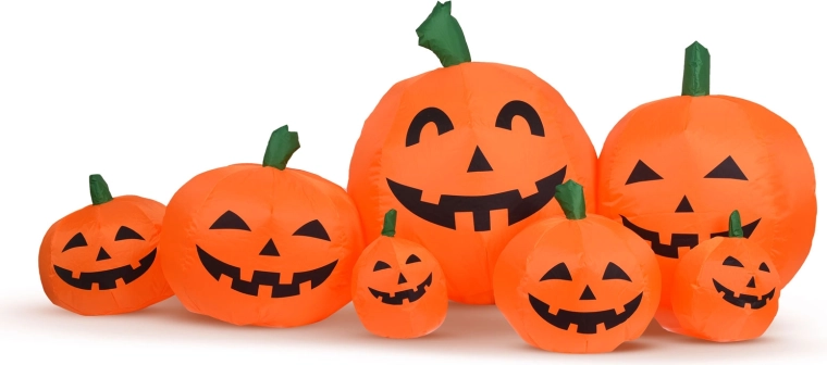 Φουσκωτή κολοκύθα Halloween με φωτισμό LED, 230 cm