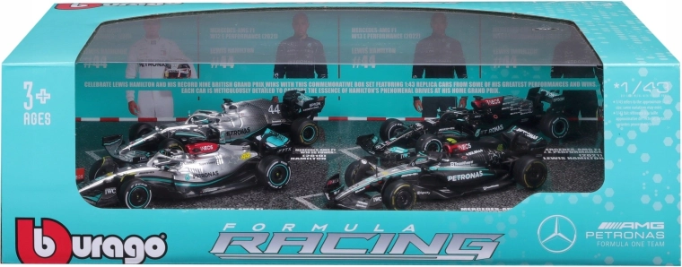 Bburago μονοθέσια Formula 1 Mercedes-AMG F1 W15 1:43 – σετ 4 μοντέλων