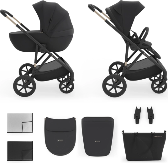 KINDERKRAFT συνδυαστικό καρότσι 2σε1 Prime 3 – Μαύρο Βενετίας