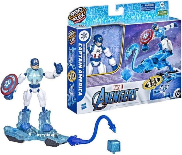 Avengers Bend and Flex φιγούρες δράσης με μετασχηματιζόμενο όχημα 15 cm