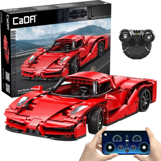 Κατασκευαστικό σετ CaDA RC σπορ αυτοκίνητο Red Blade, 32 εκ., 405 τεμάχια, Dual Mode