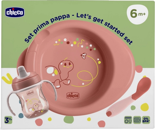 Chicco σετ εκκίνησης για τάισμα pink 6 μ.+