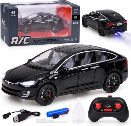 Τηλεκατευθυνόμενο αυτοκίνητο Tesla Model X σε κλίμακα 1:22 με φωτισμό LED και εφέ καπνού