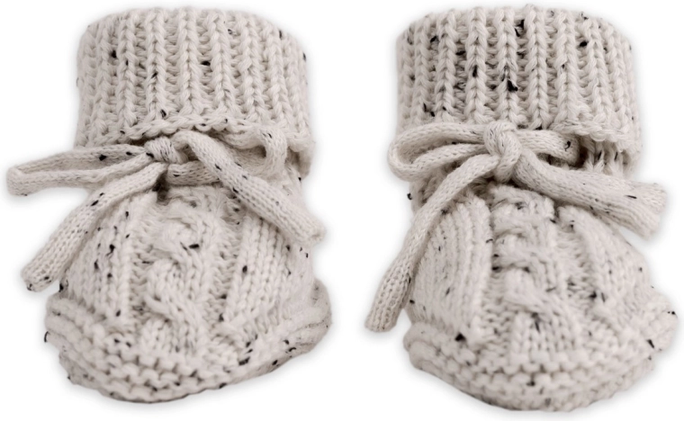 Πλεκτά βρεφικά παπουτσάκια Lodger knit cable ground 0–6 μηνών