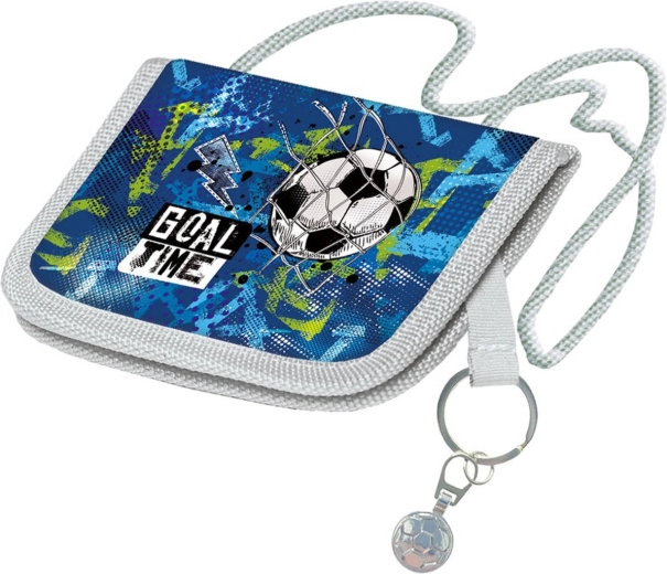 Παιδικό πορτοφόλι λαιμού Goal Time ποδόσφαιρο με μπρελόκ
